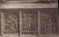 CPA Le Martyre de Sainte Barbre Panneau Bois sculpte du XVI siecle 