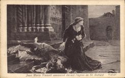 CPA Jean Marie Visconti assassine devant l'eglise de St Gottard 