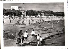 CPM Carnac Plage Morbihan La grande plage et le grand Hotel Britannia 