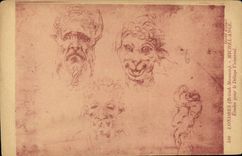 CPA Cliche Alinari Londres British Museum Michel Ange Etudes pour le Deluge Universel 