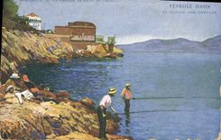 CPA Marseille la Corniche Petrole Hahn le Tresor des Cheveux peche Pecheur