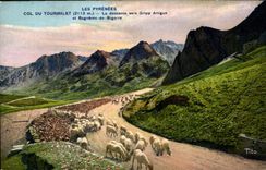 CPA Les Pyrenees col du Tourmalet la Descente vers Gripp Artigue et Bagneres de Bigorre 