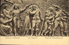 CPA Gruss vom Niederwald Der Abschied Relief am Nationaldenkmal 