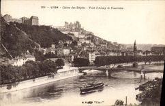 CPA Lyon Caisse des depots Pont d'Ainay et Fourviere 