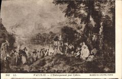CPA Watteau l'Embarquement pour Cythere Musee du Louvre Paris 