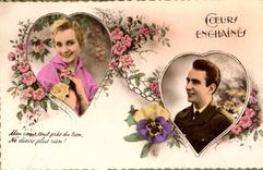 CPA Coeurs Enchaines Femme
