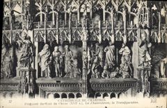 CPA Cathedrale de Chartres Fragment du Tour du Choeur XVIs La Chananeennee la Transfiguration 