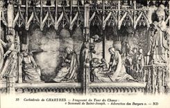 CPA Cathedrale de Chartres Fragment du Tour du Choeur Sommeil de Saint Joseph Adoration des Bergers 