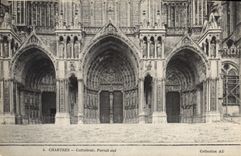 CPA Chartres Cathedrale Portail sud 