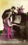 CPA Vive Ste Cecile Femme Piano