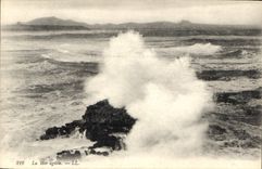 CPA La Mer agitee 