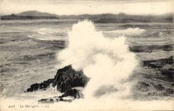 CPA La Mer agitee 