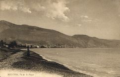 CPA Menton vu de la Plage 