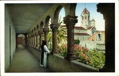 CPA Ile Saint Honorat Monastere Galerie du Cloitre 