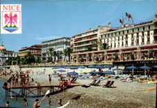 CPA Au soleil de la Cote d'Azur La plage La promenade des Anglais 
