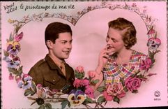 CPA Vous etes le printemps de marie Femme