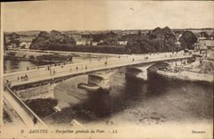 CPA Saintes Perspective generale du Pont 