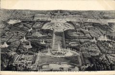 CPA Versailles Vue a vol d'oiseau sur le Parc le Palais et la ville 