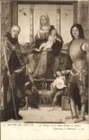 CPA Musee du Louvre La Vierge entre Saint Benoit et Saint Quentin 
