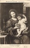 CPA Musee du Louvre Ecole Francaise Mignard Pierre La Vierge a la Grappe 