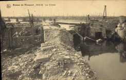 CPA Ruines de Nieuport Les Ecluses Militaria