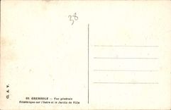 CPA Grenoble Vue generale Teleferique sur l'Isere et le Jardin de Ville 