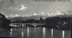 CPA Grenoble et la Chaine des Alpes Effet de nuit 