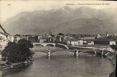 CPA Grenoble Vue sur l'Isere et la Chaine des Alpes 