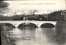 CPA Grenoble Pont de l'Hopital et la Chaine des Alpes 