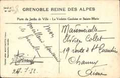CPA Grenoble Reine des Alpes Porte du Jardin de Ville La Vedette Gauloise et Sainte Marie 