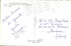 CPA Grenoble Pont Marius Gontard et les Alpes 