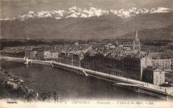 CPA Grenoble Panorama l'Isere et les Alpes 