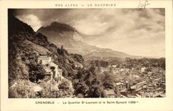 CPA Nos Alpes le Dauphine Grenoble le Quartier St Laurent et le Saint Eynard 