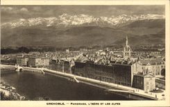 CPA Grenoble Panorama l'Isere et les Alpes 