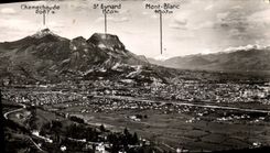 CPA Les Belles Alpes Francaises Grenoble vue panoramique Chamechaude St Eynard Mont Blanc