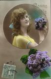 CPA Bonne fete Femme Fleurs