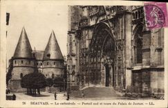 CPA Beauvais la Cathedrale Portail sud et tours du Palais de Justice 