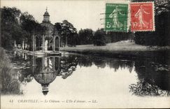 CPA Chantilly le chateau l'ile d'amour 