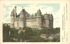 CPA Pierrefonds Oise le chateau vue prise de la route de Villers Cotterets 
