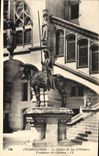 CPA Pierrefonds la Statue du duc d'Orleans Fondateur du Chateau 