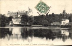 CPA Pierrefonds le Chateau les bains et l'Hotel des Bains 