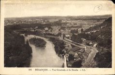 CPA Besancon Vue generale et le Doubs 