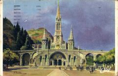 CPA Lourdes la Basilique 