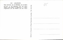 CPA Lourdes Vue aerienne sur la Basilique et le Gave 