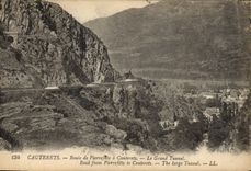 CPA Cauterets Route de Pierrefitte a Cauterets le Grand Tunnel 