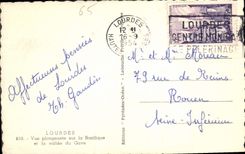 CPA Lourdes Vue plongeante sur la Basilique et la Vallee du Gave 