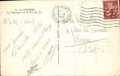 CPA Lourdes la Basilique et le Pic du Jer 