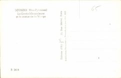 CPA Lourdes Htes Pyrenees la Grotte Miraculeuse et la Statue de la Vierge 