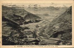 CPA Lourdes la Vallee d'Argeles et les Pyrenees Vues du Pic du Jer 
