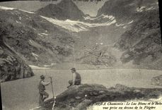 REPRO Chamonix Le Lac Blanc vue prise au dessus de la Flegere 
